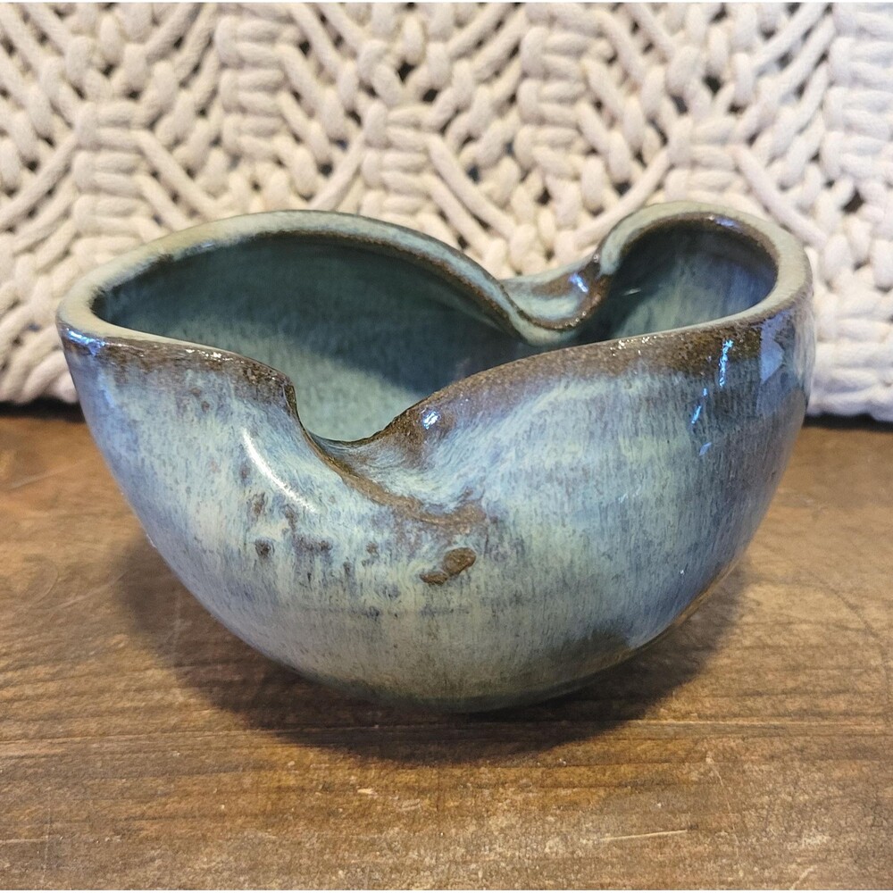 Vintage Glazed Studio Pottery Bowl - Signed Artisan Ceramic Centerpiece